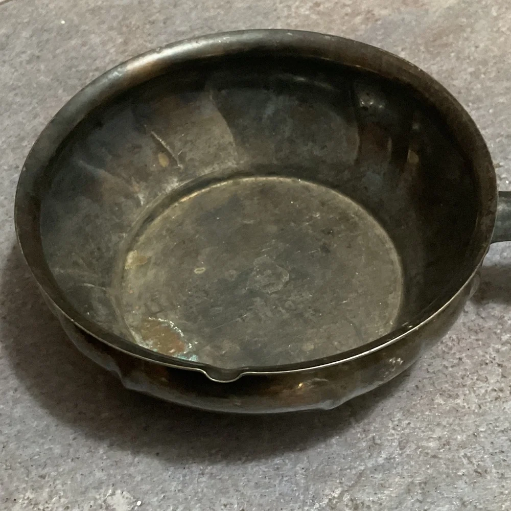 Vintage Metal Saucepan with Black Handle